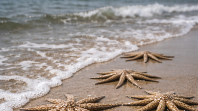Estrelas-do-mar de nove braços em praias de SP: fenômeno raro acende alerta ambiental e curiosidade científica
