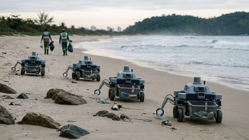 Drones com inteligência artificial revolucionam a limpeza das praias e podem transformar o litoral brasileiro