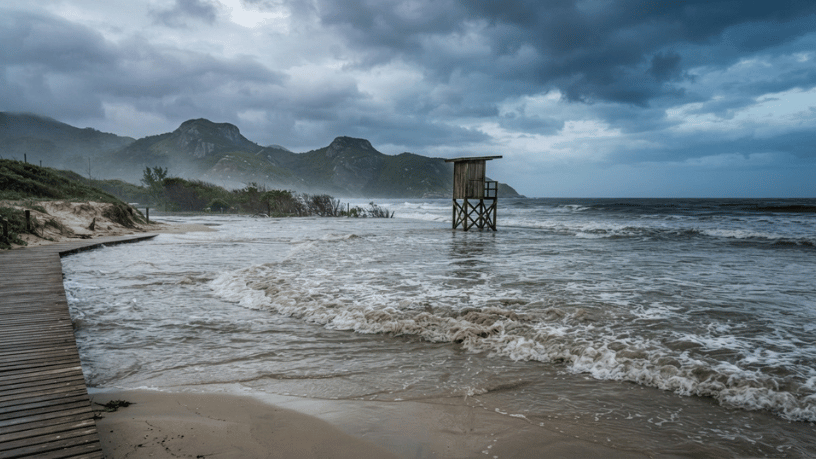 Tsunami meteorológico no litoral de Santa Catarina: o que o visitante precisa saber antes de ir à praia